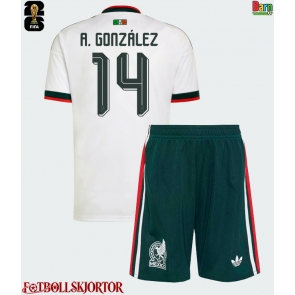 Mexiko Armando Gonzalez #14 Borta Kläder Barn VM 2026 Kortärmad (+ Korta byxor)